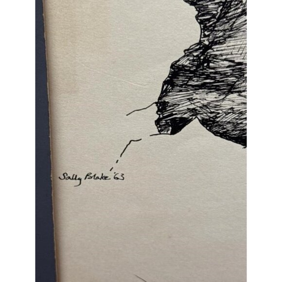 Sally B Hooff Ink Drawing “Rock Study Halibut Bay” PEI Artist Original Art - Picture 2 of 4